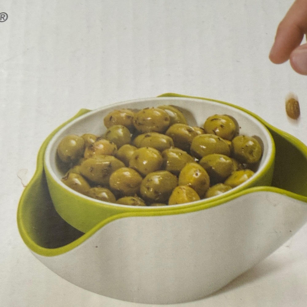 Double Dish Serving Bowl - Cream and White - Picture 4 of 6